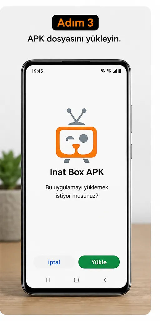 Inat Box APK yukleme ve uygulamayi acma adimi